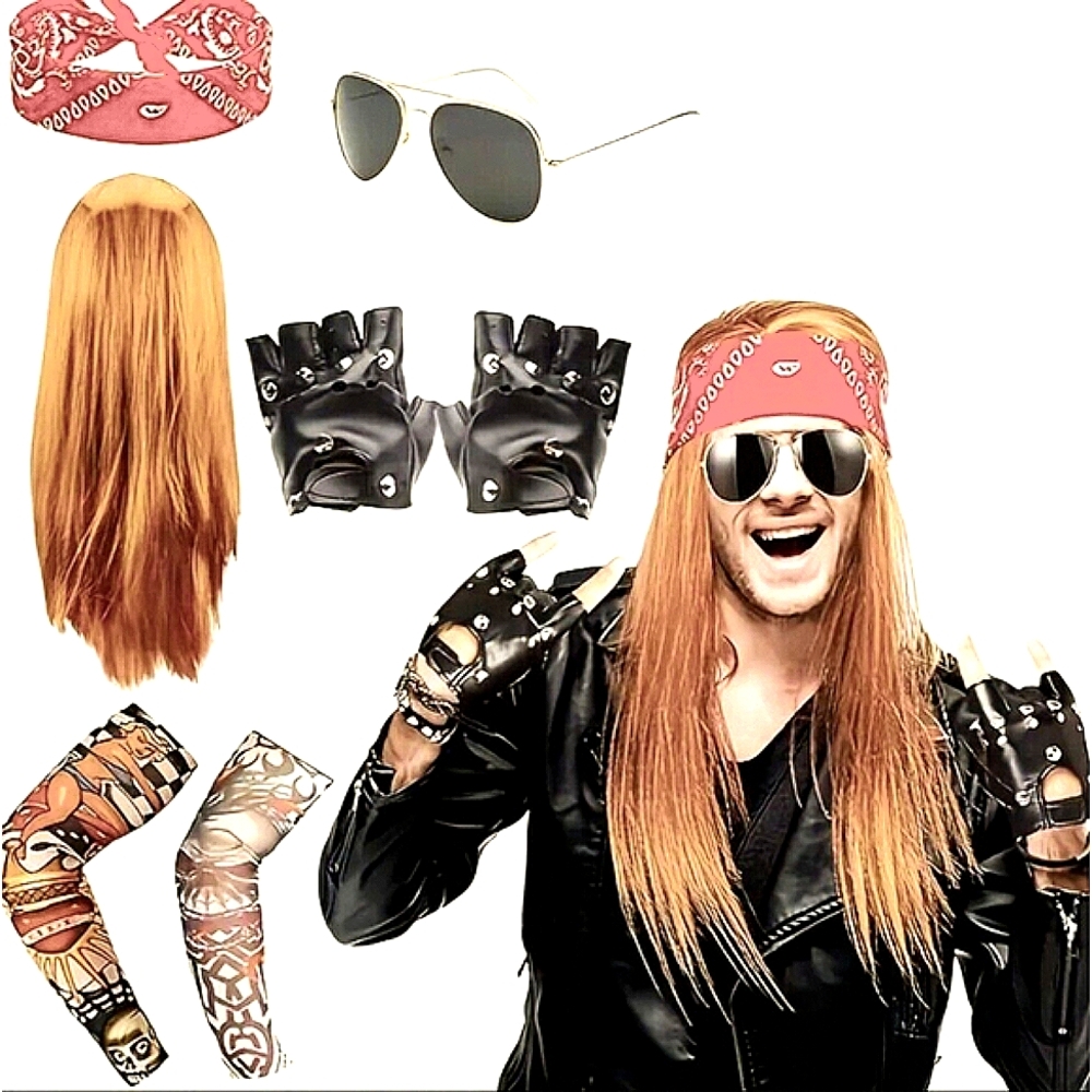 Halloween Costume Biker Rocker Costumes '90s Cosplay Punk Rock Costume